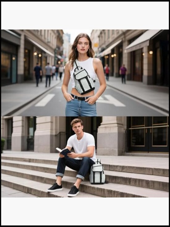 Convertible Sling Backpack Crossbody Bag with USB Port Lightweight Travel main image 5